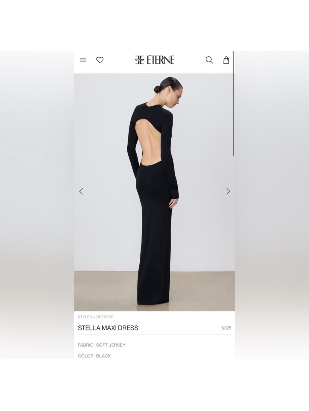ETERNE Stella black maxi dress NWT
XS - Picture 3 of 6
